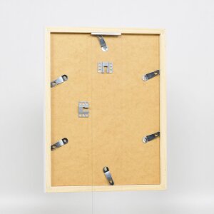 Cadre photo bois blanc Top Cube 10x10 cm avec verre acrylique muséale