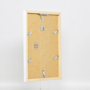 Cadre photo bois blanc Top Cube 10x10 cm avec verre acrylique muséale