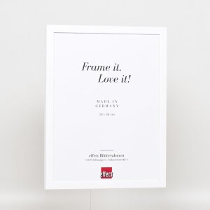 Cadre photo bois blanc Top Cube 10x10 cm avec verre acrylique muséale