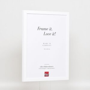 Cadre photo bois blanc Top Cube 10x10 cm avec verre acrylique muséale