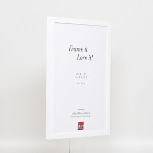 Cadre photo bois blanc Top Cube 10x10 cm avec verre acrylique muséale