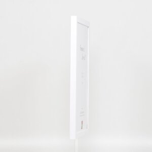 Cadre photo bois blanc Top Cube 10x10 cm avec verre acrylique muséale