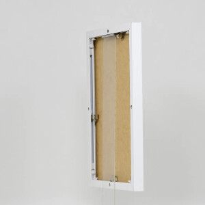 Cadre aluminium Effect Quadro 18x32 cm blanc avec verre musée