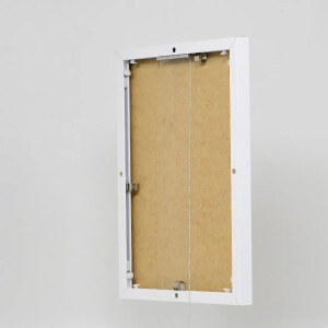 Cadre aluminium Effect Quadro 18x32 cm blanc avec verre musée