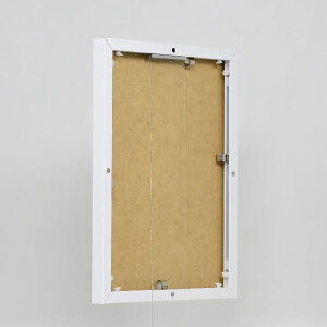 Cadre aluminium Effect Quadro 18x32 cm blanc avec verre musée