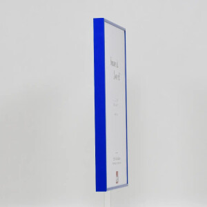 Cadre photo aluminium Quadro 35x100 cm bleu avec vitrage musée