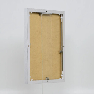 Cadre aluminium quadro 45x60 cm argent brillant verre musée