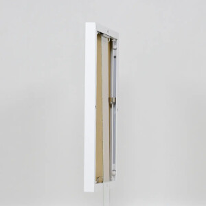 Cadre photo aluminium Quadro 50x100 cm blanc, verre musée