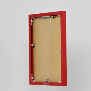 Cadre photo aluminium quadro 60x60 cm rouge vitre de musée MDF
