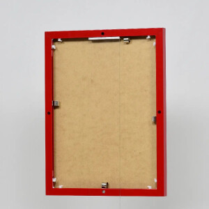 Cadre photo aluminium quadro 60x60 cm rouge vitre de musée MDF