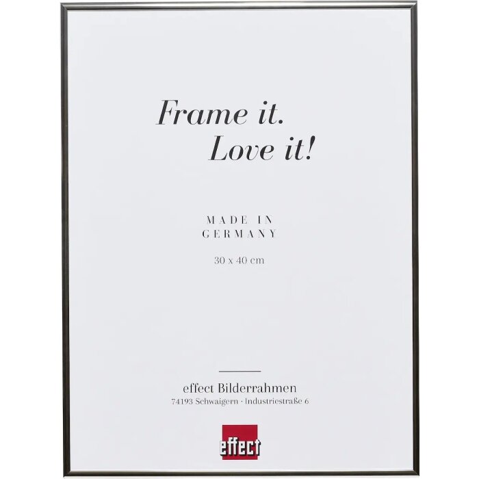 Cadre photo aluminium Quadro 60x60 cm argenté brillant avec verre musée