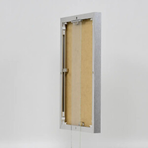 Cadre photo aluminium Quadro 60x90 cm argent brossé verre de musée