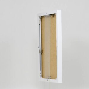 Cadre aluminium Quadro 30,5x91,5 cm blanc avec vitre de musée