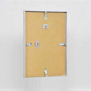 Cadre photo aluminium série 1, verre musée argent, 13 x 13 cm