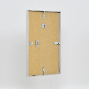 Cadre photo aluminium série 1, verre musée argent, 13 x 13 cm