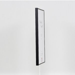 Cadre photo aluminium verre musée noir 18x27 cm