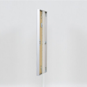 Cadre photo aluminium argent 20x28 cm - verre de musée