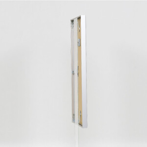 Cadre photo aluminium série 1 verre musée argent 25x50 cm