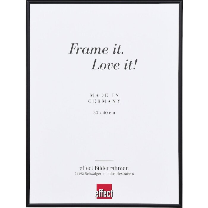 Cadre photo Effect Série 1 aluminium verre musée noir 25x80