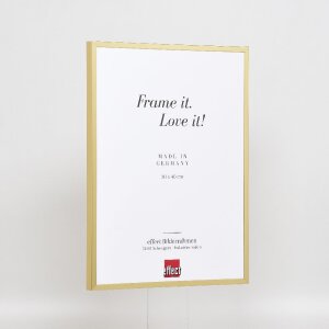 Cadre photo aluminium doré série 2 verre musée 15x20 cm