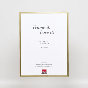 Cadre photo aluminium doré Série 2 verre musée 18x27 cm