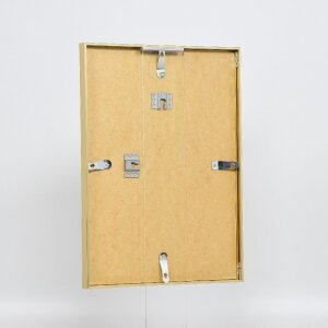 Cadre photo aluminium Effect Série 2 verre musée doré 20x20 cm