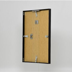 Cadre Photo Aluminium Effect Série 2 Verre Muséal Noir 20x28 cm