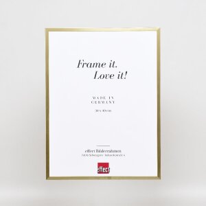 Cadre photo aluminium Effect Série 2 verre musée doré 25x50 cm