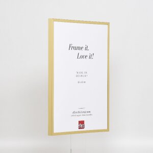 Cadre photo aluminium Effect Série 2 verre musée doré 25x50 cm