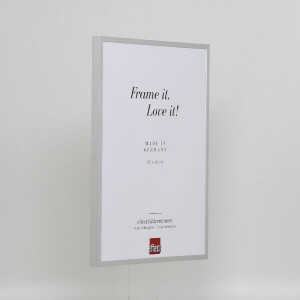 Cadre Photo Aluminium Effect Série 2 Verre Musée Argent 25x80 cm