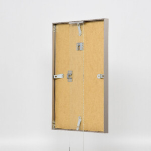 Cadre photo aluminium Effect, gris brossé, 28x35 cm, verre musée