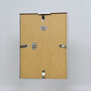 Cadre photo aluminium série 2 vitrage musée argent 35x100 cm