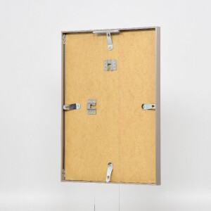 Cadre Photo Aluminium Série 2 Verre Musée Gris Brossé 35x100 cm