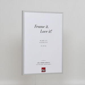 Cadre photo aluminium Effect Série 2 verre musée argent 35x50 cm