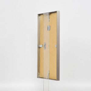 Cadre photo en aluminium gris brossé 50x100 cm - Vitre de musée