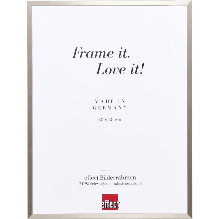 Cadre photo aluminium S2 gris brossé verre musée 50x65 cm