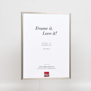 Cadre photo aluminium Effect série 2, verre de musée, gris brossé 50x75 cm