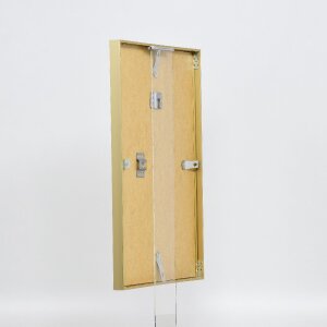 Cadre photo aluminium Effect Série 2, vitrage musée doré 60x60 cm