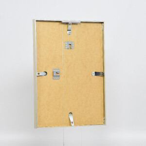 Cadre photo aluminium série 2, verre musée, champagne 60x60 cm