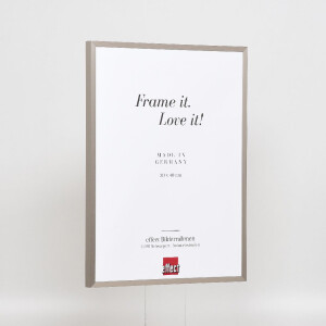 Cadre photo aluminium série 2 verre musée gris brossé 14,8x21 cm