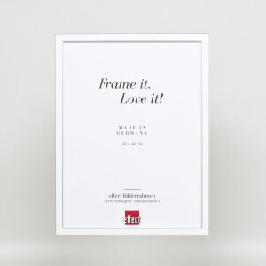 Effect Cadre photo en bois massif Profil 39 blanc 50x60 cm verre musée