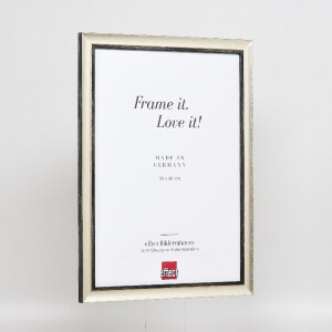 Cadre photo en bois argenté 25x80 cm avec verre musée