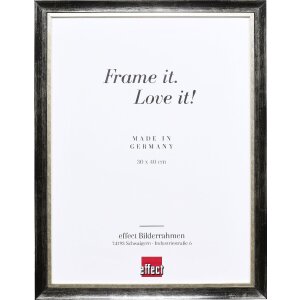 Cadre photo bois profil 40 Platin 45x80 cm verre...