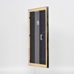 Cadre photo bois effet Profil 40 argent 70x100 cm verre musée