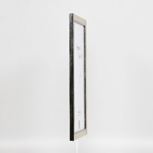 Cadre photo bois effet Profil 40 argent 70x100 cm verre musée