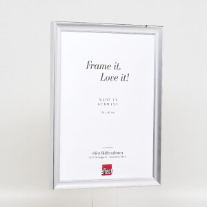 Cadre photo en bois Profil 41 argent 18x27 cm verre musée