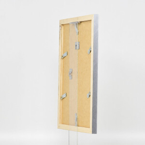 Cadre photo bois profil 41 argent 25x80 cm verre musée