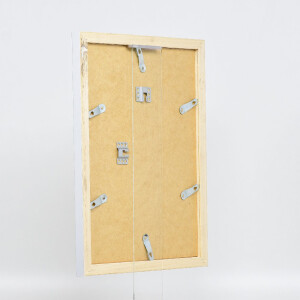 Cadre photo en bois effet profil 41 argent 50x70 cm verre de musée