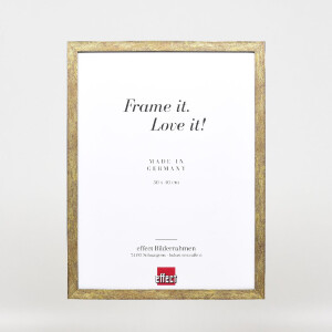 Cadre photo en bois profil 42, verre musée antique or 13x13 cm