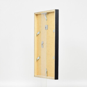 Cadre photo en bois effet profil 42 verre musée argenté 50x75 cm